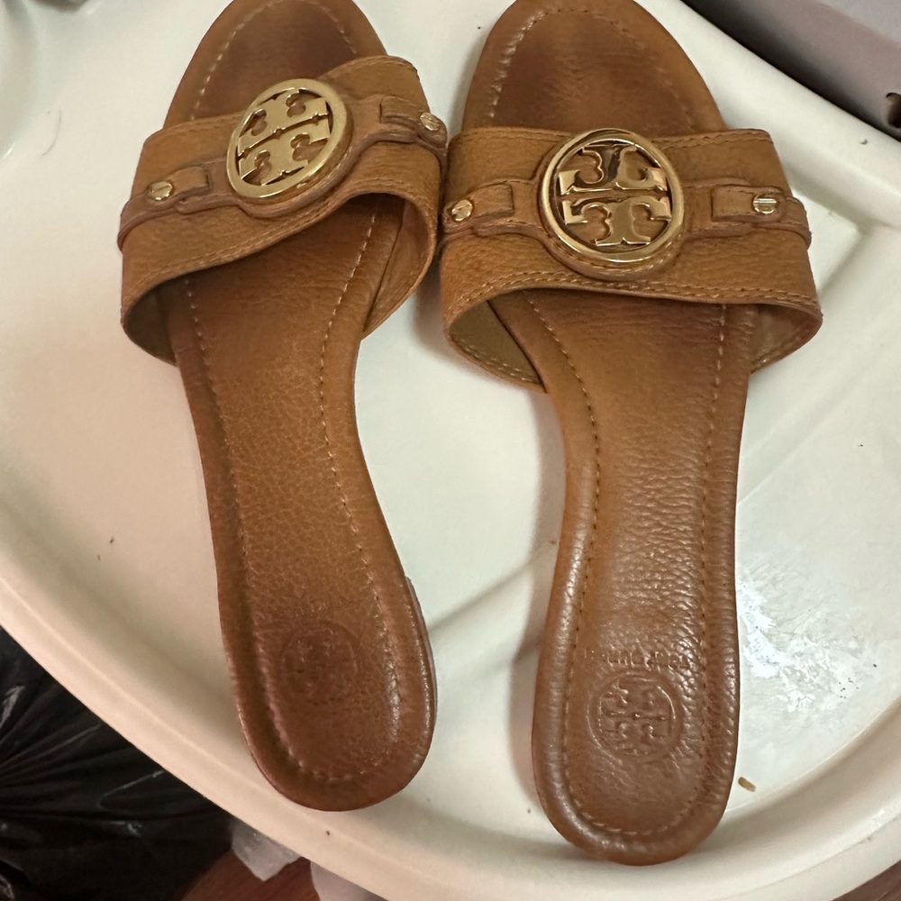 Tory Burch Brown Slide Sandals